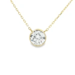 Bezel-Set Round Lab-Grown Diamond Necklace