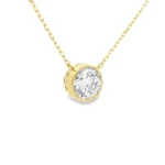 Bezel-Set Round Lab-Grown Diamond Necklace - Image 2