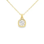 Round Bezel Lab-Grown Diamond Necklace - Image 6
