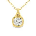 Round Bezel Lab-Grown Diamond Necklace