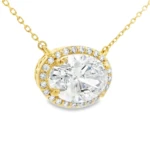 Oval Halo Lab-Grown Diamond Necklace