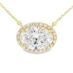 Oval Halo Lab-Grown Diamond Necklace - Image 2