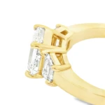Emerald and Trapezoid Three-Stone Ring - Image 4