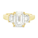 Emerald and Trapezoid Three-Stone Ring - Image 6