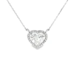 Heart Shape Halo Lab-Grown Diamond Pendant