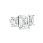 Emerald Cut Three-Stone Lab-Grown Diamond Ring - Image 2