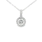 Round Halo Pendant with Diamond Bail - Image 5