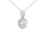 Round Halo Pendant with Diamond Bail - Image 6