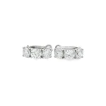 Three-Stone Lab-Grown Diamond Huggie Earrings - Image 2