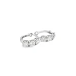 Three-Stone Lab-Grown Diamond Huggie Earrings - Image 3