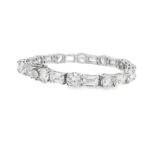 Emerald and Round Diamond Tennis Bracelet - Image 2