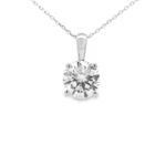 Round Brilliant Solitaire Lab-Grown Diamond Pendant - Image 5