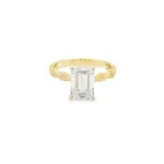 Emerald Cut Twisted Band Lab-Grown Diamond Ring - Image 4