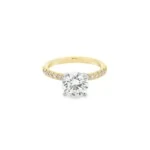 Round Brilliant Pavé Band Lab-Grown Diamond Ring